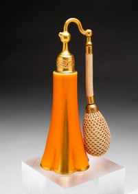 ART GLASS PERFUME ATOMIZER BY DEVILBISS.