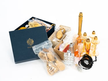 COLLECTION OF PERFUME BOTTLES AND PARTS.