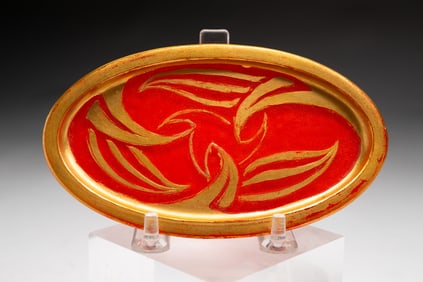 ART DECO GLASS PIN TRAY BY DEVILBISS.
