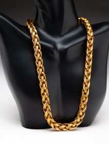 SIGN RETTI 18K YELLOW GOLD FANCY ROPE NECKLACE.