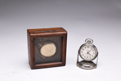 A CLOCK AND POCKET WATCH.