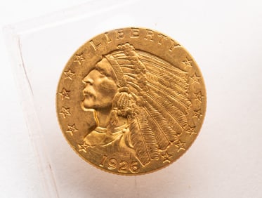 1926 INDIAN HEAD $2.50 GOLD COIN.