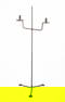 ADJUSTABLE WROUGHT IRON TWO LIGHT FLOOR CANDLESTAND.