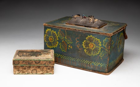 TWO WALLPAPER BAND BOXES.
