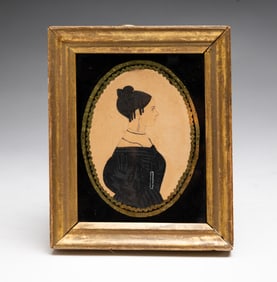 MINIATURE PORTRAIT OF A WOMAN ATTRIBUTED TO JUSTUS DALEE (1793-1878).