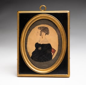 MINIATURE PORTRAIT OF A WOMAN IN THE MANNER OF JUSTUS DALEE (1793-1878).
