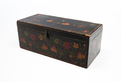 PAINTED AND EXUBERANTLY DECORATED TRUNK.