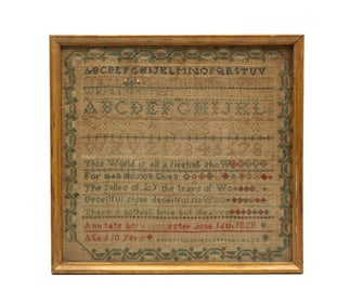 SAMPLER WROUGHT BY ANN TATE.