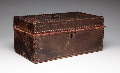 BRASSWORK DECORATED DOCUMENT BOX.