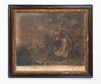 ENGRAVING "DEATH OF GENERAL WOLFE" PUBLISHED BY ROBERT SAYER.