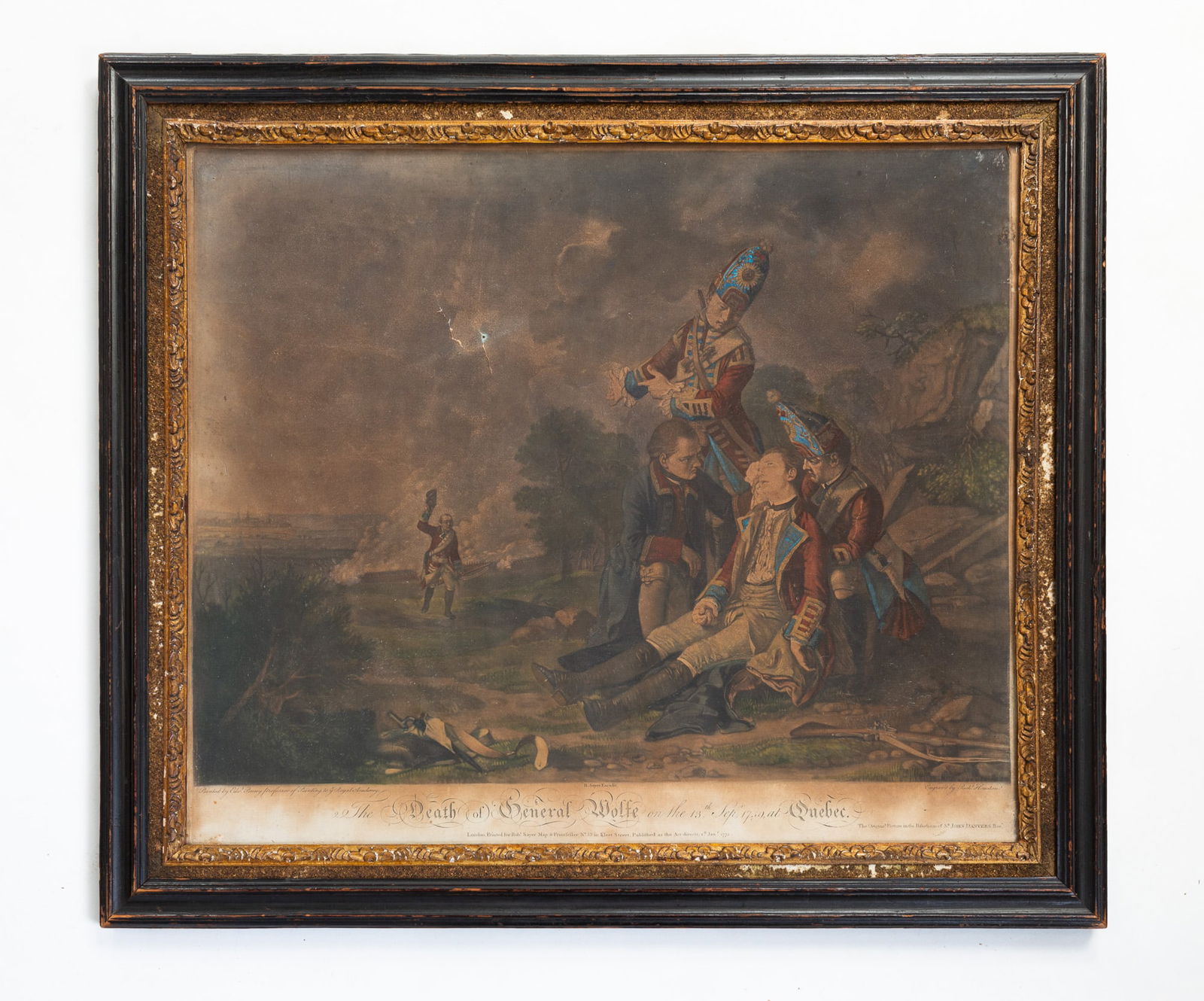 ENGRAVING "DEATH OF GENERAL WOLFE" PUBLISHED BY ROBERT SAYER. (1 of 6)