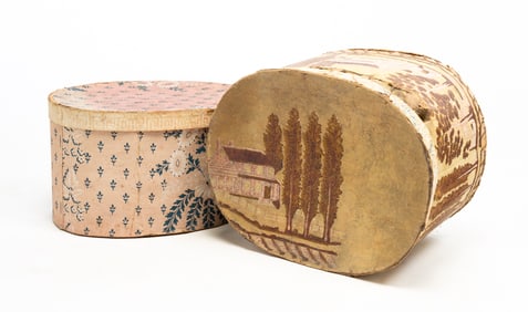 TWO LARGE WALLPAPER BAND BOXES.
