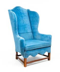 CHIPPENDALE STYLE WINGBACK CHAIR.