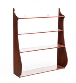 SET OF WHALE END SHELVES.