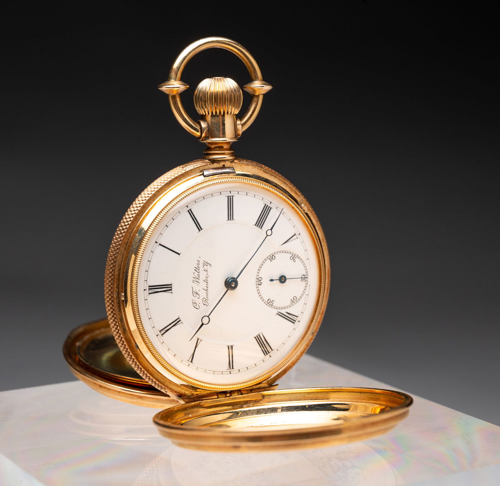A C.F. WALTERS HUNTING CASE POCKET WATCH. (1 of 5)