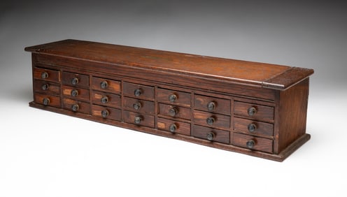 SWARTCHILD AND COMPANY WATCHMAKERS STORAGE CABINET.