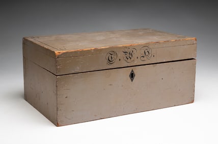 PAINT DECORATED DOCUMENT BOX.