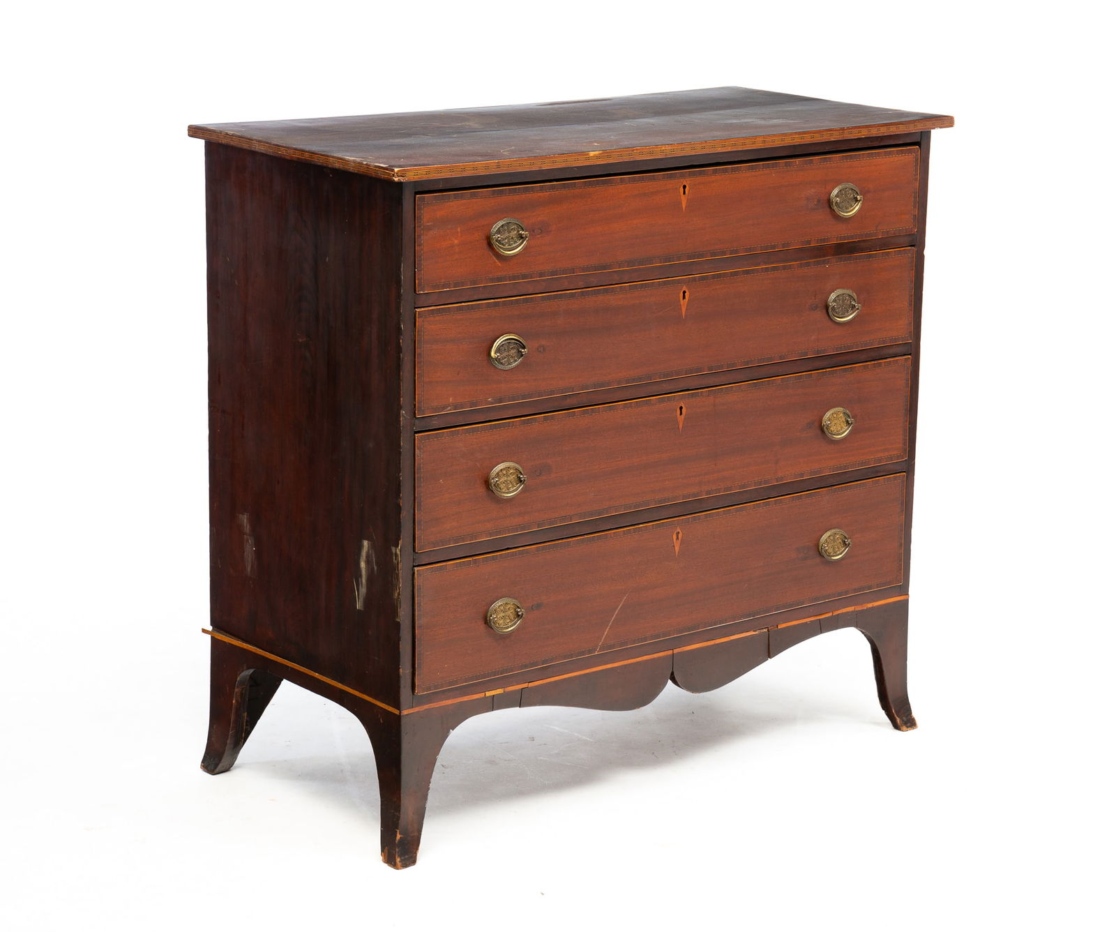 HEPPLEWHITE INLAID CHEST OF DRAWERS. (1 of 7)