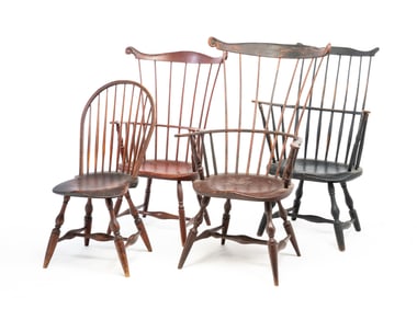 FOUR WINDSOR CHAIRS.