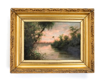 UNSIGNED SOUTHERN RIVER SCAPE, POSSIBLY FLORIDA.