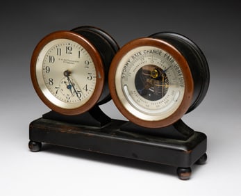 CHELSEA DESK CLOCK AND BAROMETER.