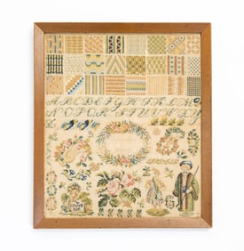 INTRICATE NEEDLEWORK SAMPLER.