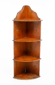 COUNTRY SHAPED CORNER HANGING SHELVES.