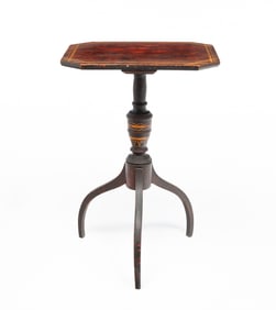 WONDERFUL FEDERAL PAINT DECORATED CANDLESTAND.