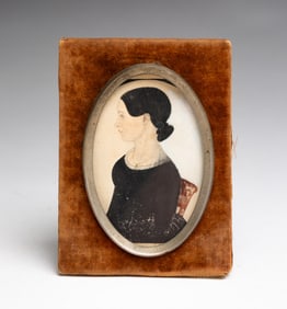 MINIATURE PORTRAIT OF A WOMAN ATTRIBUTED TO JUSTUS DALEE (1793-1878).