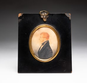MINIATURE WATERCOLOR PORTRAIT OF A GENTLEMAN.