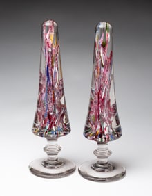 PAIR OF BLOWN GLASS GARNITURE.