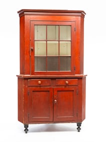PAINTED PENNSYLVANIA FEDERAL CORNER CUPBOARD.