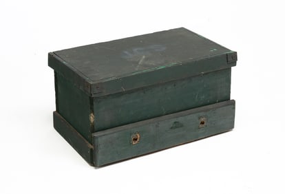 PAINT DECORATED SAIL MAKERS TOOL BOX.