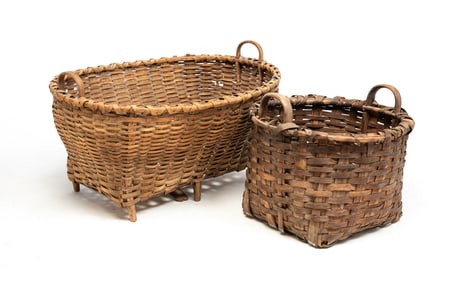 TWO LARGE HANDLED BASKETS.