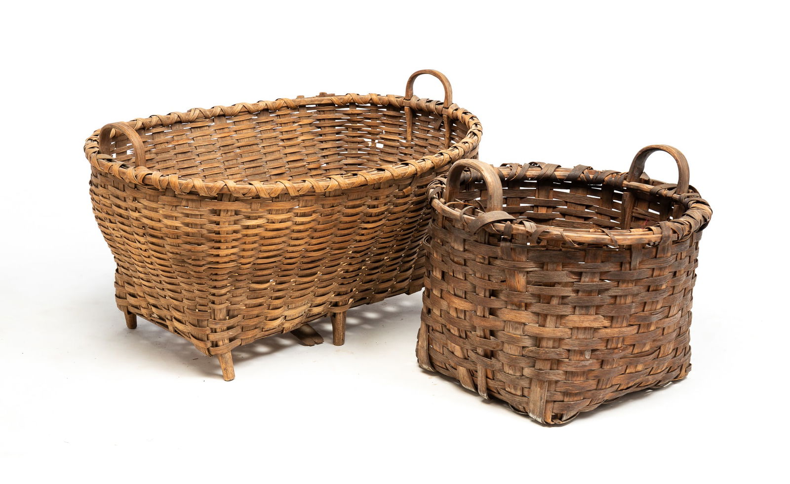 TWO LARGE HANDLED BASKETS. (1 of 4)