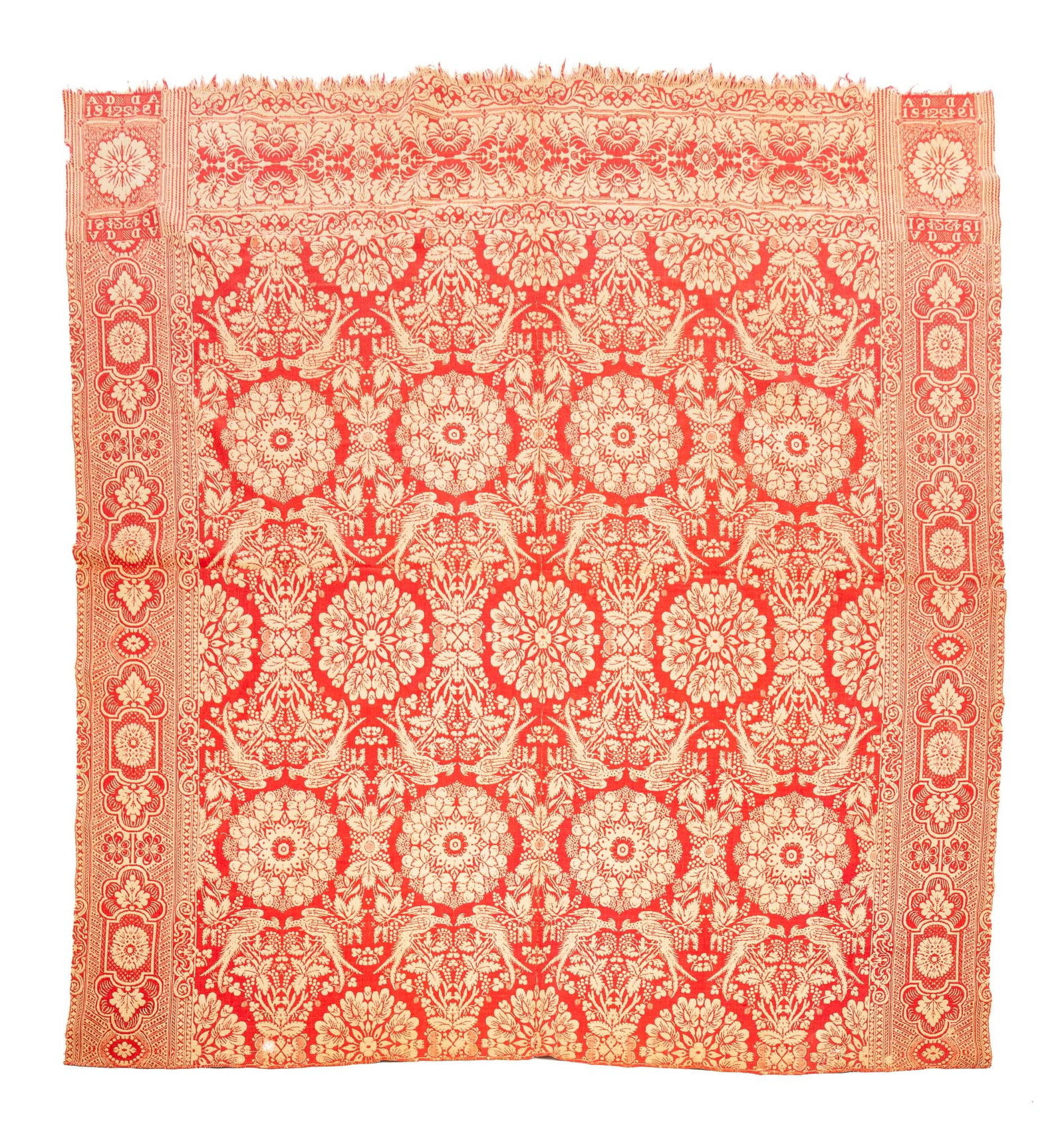 SUMMER WINTER JACQUARD COVERLET. (1 of 4)
