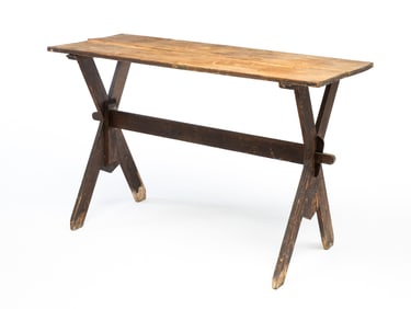 DIMINUTIVE SAWBUCK TABLE.