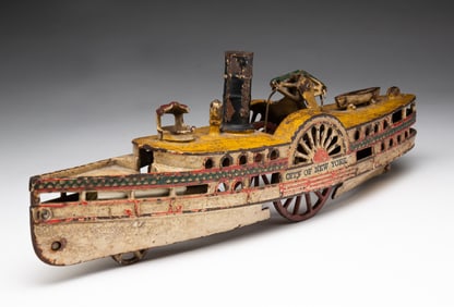 WILKINS CAST IRON STEAMBOAT TOY.