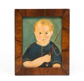 PRIOR-HAMBLIN SCHOOL PORTRAIT OF A CHILD WITH A WHIP.