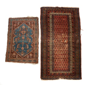 TWO HAMADAN RUGS.