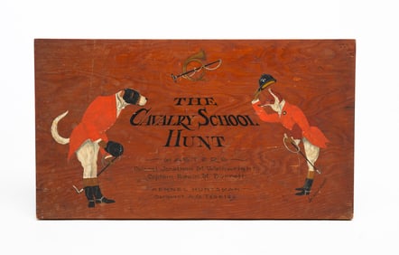 "THE CAVALRY-SCHOOL HUNT" PAINTED SIGN.