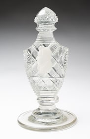 CUT AND BLOWN GARNITURE WITH SULFIDE BUST.