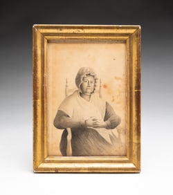 FRAMED PENCIL PORTRAIT.