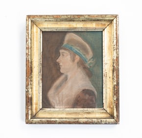 FRAMED PASTEL PORTRAIT.