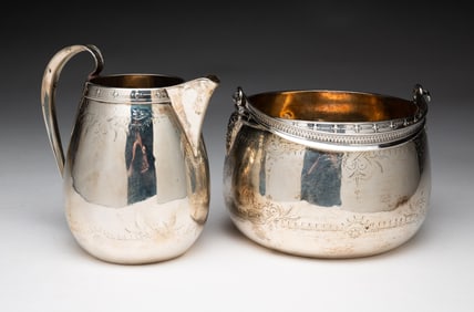 GORHAM STERLING SILVER CREAMER AND SUGAR.