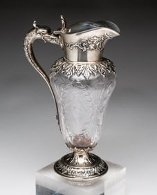 BLACK, STARR AND FROST STERLING SILVER MOUNTED SYRUP PITCHER.