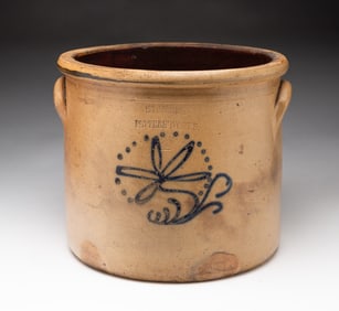 SOMERSET POTTERS' WORKS STONEWARE CROCK.