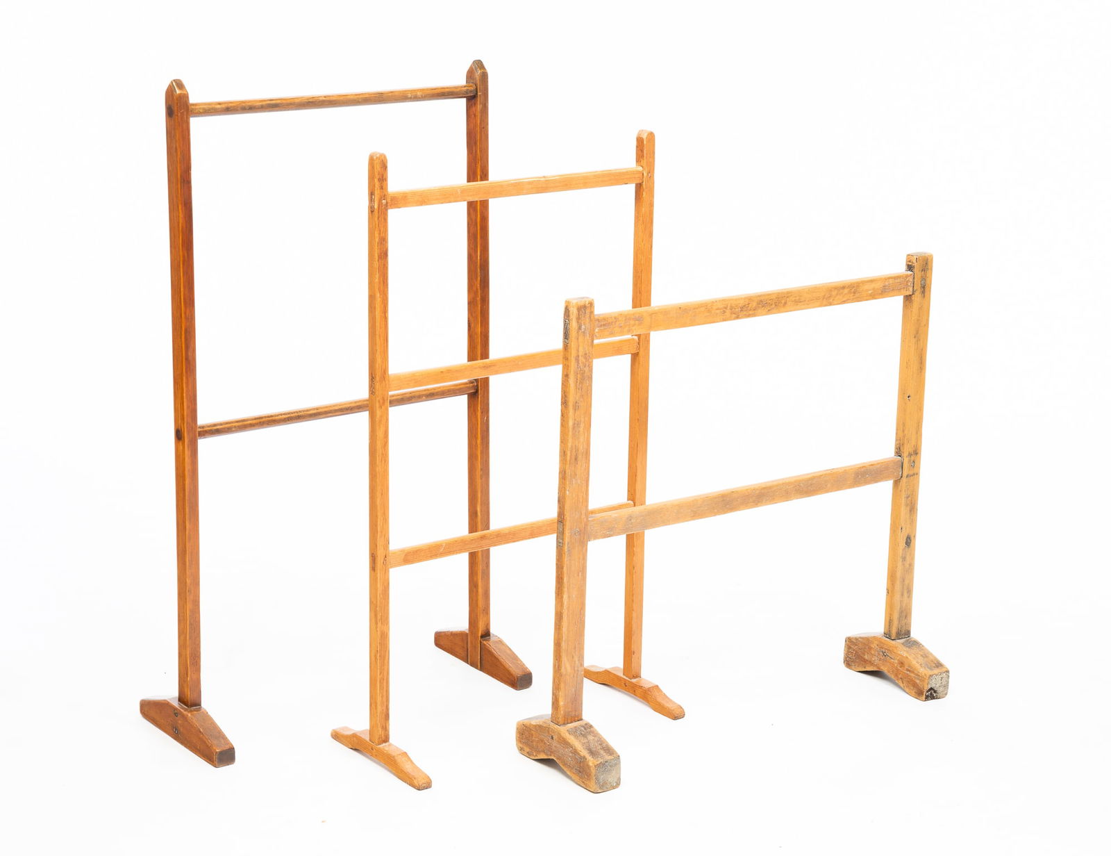 THREE WOOD QUILT OR DRYING RACKS. (1 of 3)