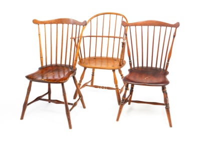 THREE WINDSOR CHAIRS.