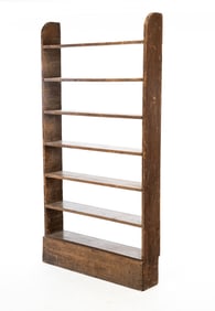 PRIMITIVE PAINTED FLOOR SHELVES.